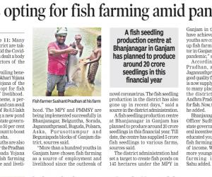 Youths opting fish farming